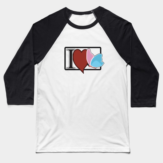 I Love Butterflies Baseball T-Shirt by adamzworld
